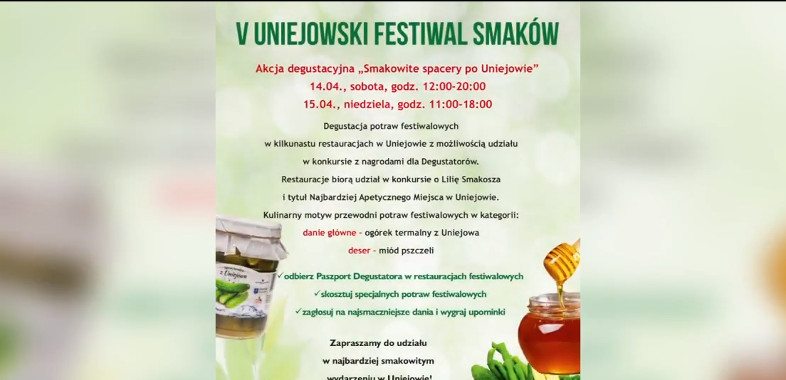 V Festiwal Smaków w Uniejowie – ogłoszenie