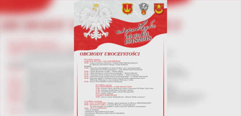 Obchody 100-lecia Odzyskania przez Polskę Niepodległości w Łasku