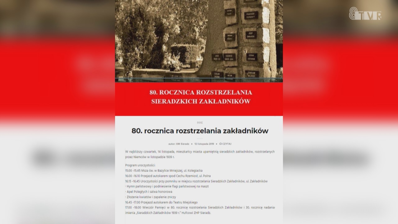 80. Rocznica Rozstrzelania Sieradzkich Zakładników – ogłoszenie