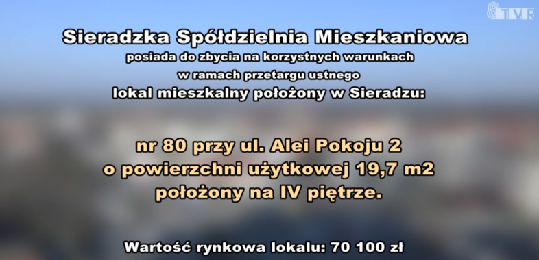 Ogłoszenie Sieradzkiej Spółdzielni Mieszkaniowej