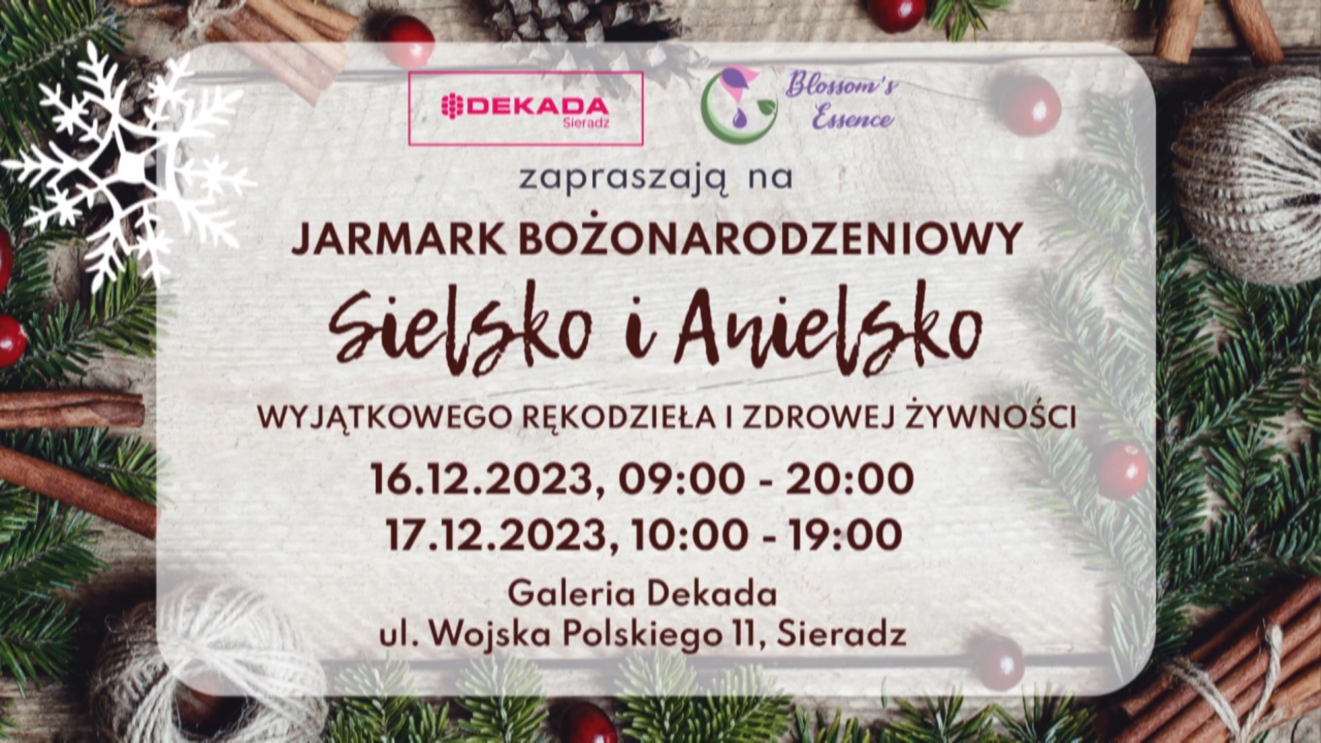 Jarmark Bożonarodzeniowy w Galerii Dekada | reklama
